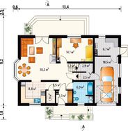 Стильная загородная усадьба с крыльцом и просторным выходом на террасу