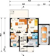 Интересный загородный коттедж с высокой крышей