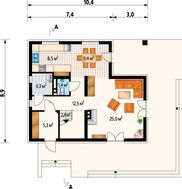 Стильный и компактный загородный коттедж с площадью 140 m²