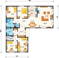 Загородный дом в форме буквы Г