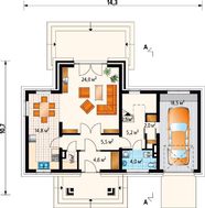 Привлекательный проект коттеджа с мансардой и гаражом на 1 машину