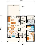 Коттедж с тремя спальнями в мансарде