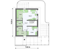 Проект двухэтажного удобного коттеджа площадью 121 кв.м.