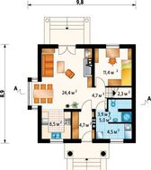 Традиционный проект дома с мансардой 9 на 10