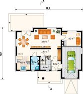 Пригожий жилой дом с тремя балконами