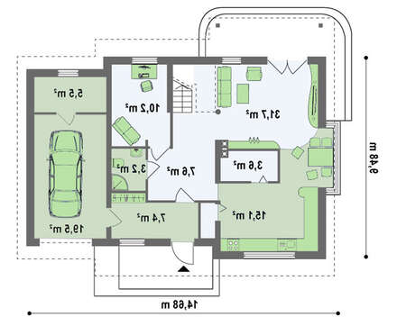 Проект классического мансардного дома площадью 180 кв.м.