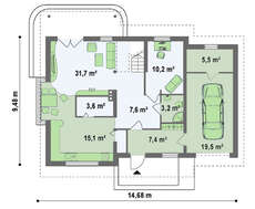 Проект классического мансардного дома площадью 180 кв.м.