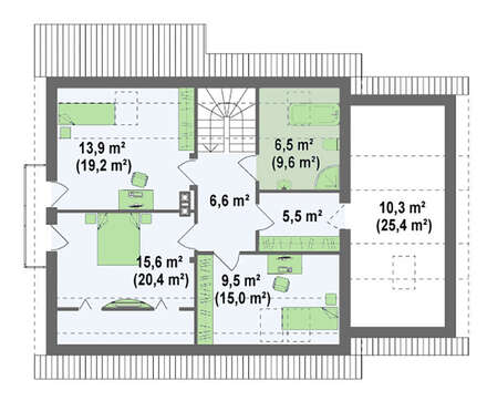 Проект классического мансардного дома площадью 180 кв.м.