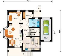 Красивый жилой дом, выполненный в нескольких уровнях