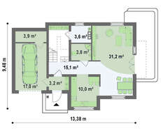 Проект классического дома с элементами хай-тек площадью 170 кв.м.