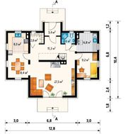 Симметричный симпатичный дом на 2 этажа