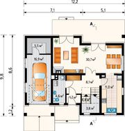 Двухэтажный жилой дом с отдельной кухней