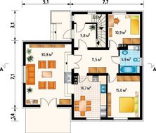 Приятный коттедж, рассчитанный на большую семью