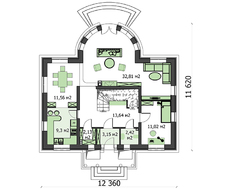 Помпезное жилое строение на два этажа