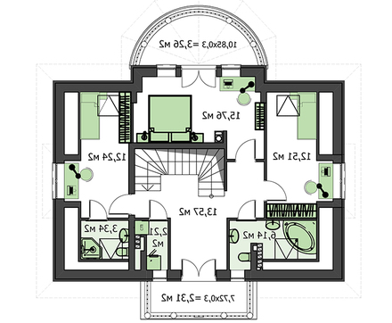 Помпезное жилое строение на два этажа