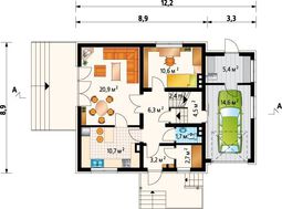 Домик с мансардой площадью 140 m² с гаражом