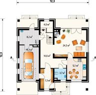 Величественный жилой дом под двускатной крышей