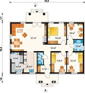 Симпатичный коттедж с четырехскатной кровлей