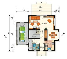 Мансардный дом с пристроенным гаражом