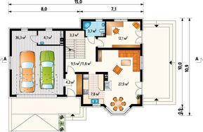 Проект строительства уютного мансардного дома с многоскатной крышей