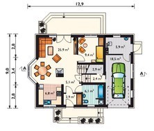 Проект для строительства мансардного дома с эркером