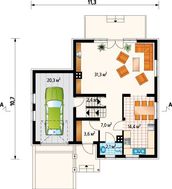 Стильный жилой дом с совмещенной столовой - кухней