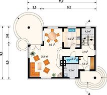 Милый дом с полукруглыми террасами