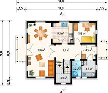 Архитектурный проект дома с мансардой более 150 m²