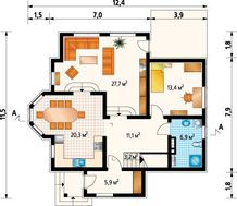 Яркий двухэтажный коттедж в чешском стиле