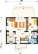 Красивый дом со ставнями на окнах