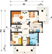 Красочный особняк с балконами и террасами