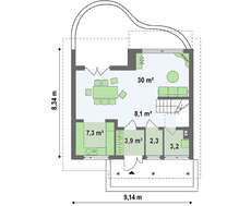 Проект небольшого загородного дома площадью 110 кв.м.