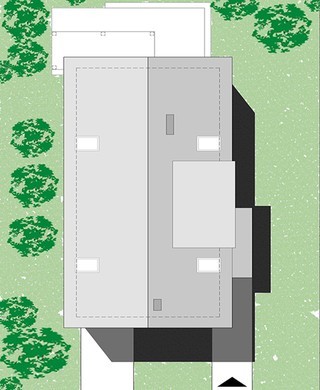 Яркий жилой двухэтажный дом площадью 80 квадратов