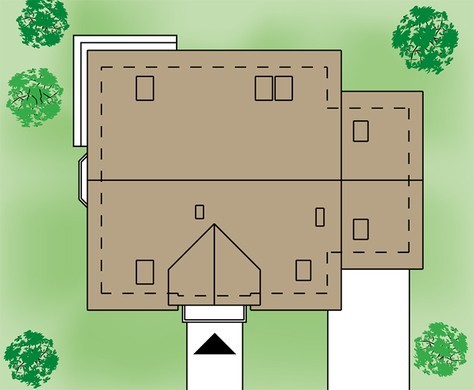 Роскошный загородный дом с эркером