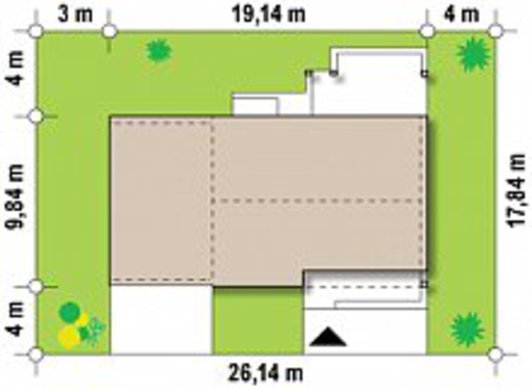 Проект современного дачного дома по типу 4M272 с гаражом