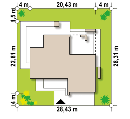 Современный дом в стиле модерн с сауной на втором этаже